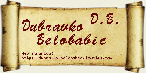Dubravko Belobabić vizit kartica